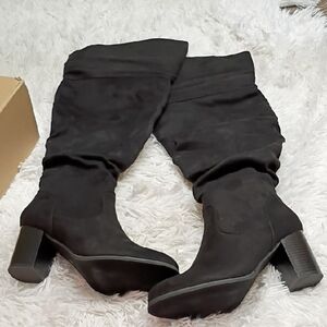 New Journee Collection Black Knee-High Women's Comfort Boots SZ 8.5